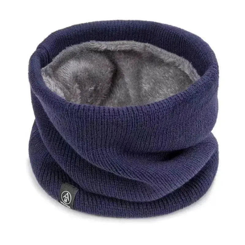 Unisex Winter Knitted Neck Warmer Thick Plush Warm Scarf Windproof Outdoor Skiing Running Hiking Neck Cover