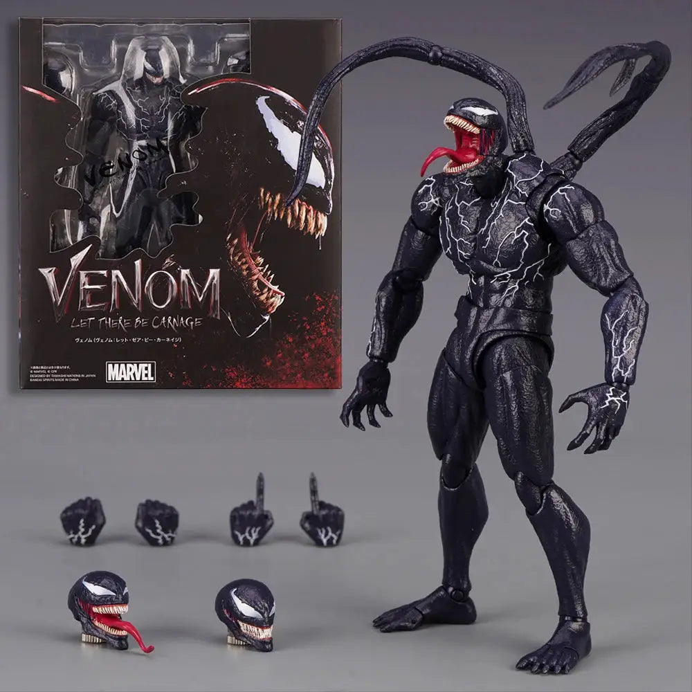 Venom Amazing Yamaguchi Legends Action Figure with Articulated Joints and Swap Face Statue Collectible Toy Gift