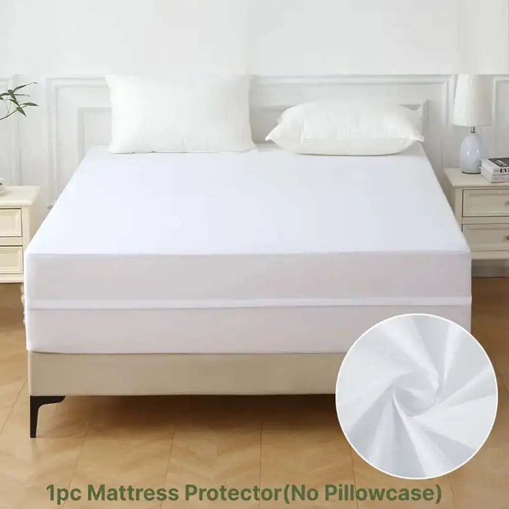 Six-sided waterproof mattress protector by Simples Market, white with zipper