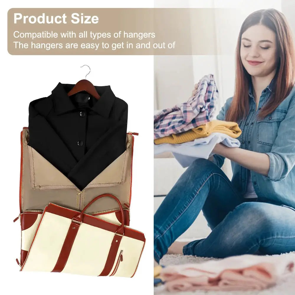Foldable handbag organizer tote by Simples Market, beige/brown, large-capacity travel bag.