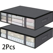 Simples Market 2pc large under-bed storage bags with clear windows, non-woven fabric and reinforced handles