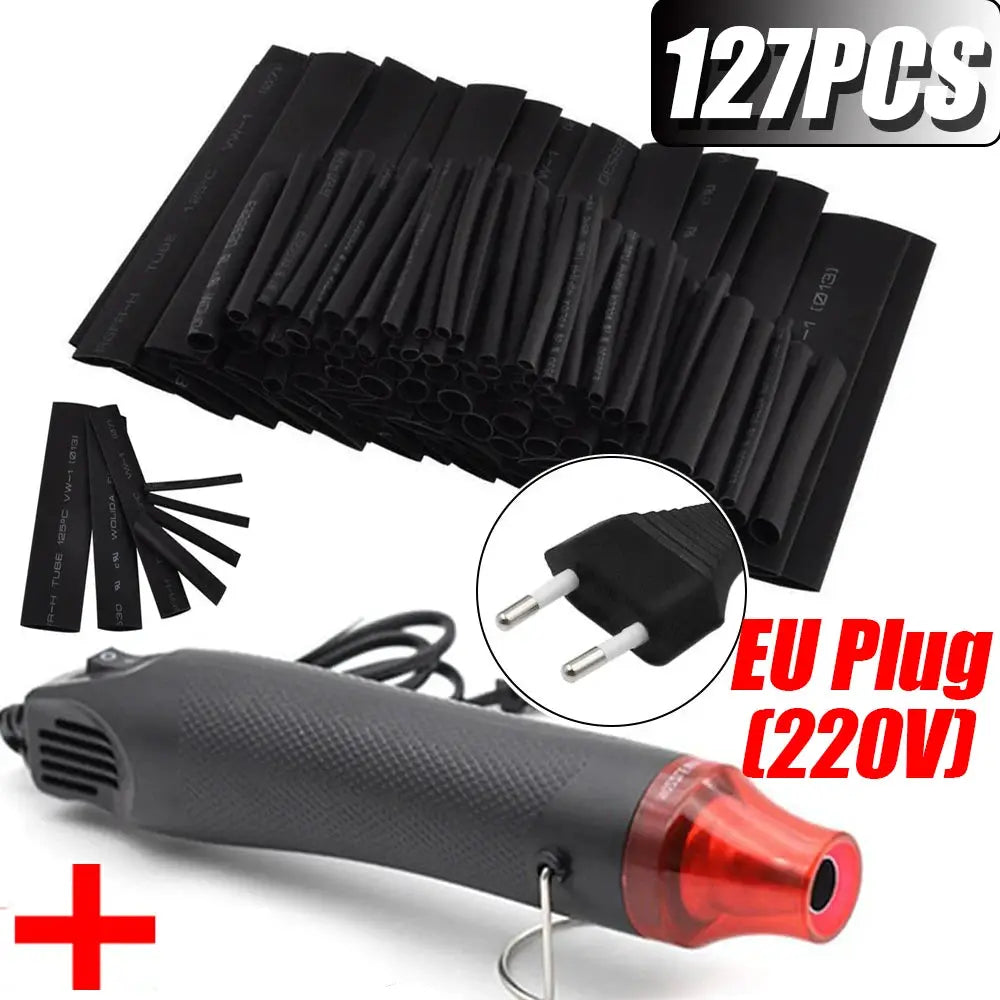 Heat Shrink Tubing Set 2 To 1 Shrink Ratio 530 328 127 Pieces With 300W Hot Air Gun