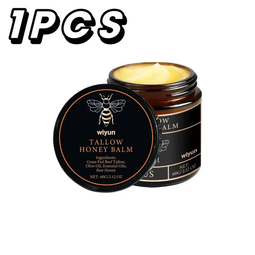 PureGlow Naturals Beef Tallow Honey Cream Glow Deep Hydration Elasticity Boost Brightening Firming For Face And Body