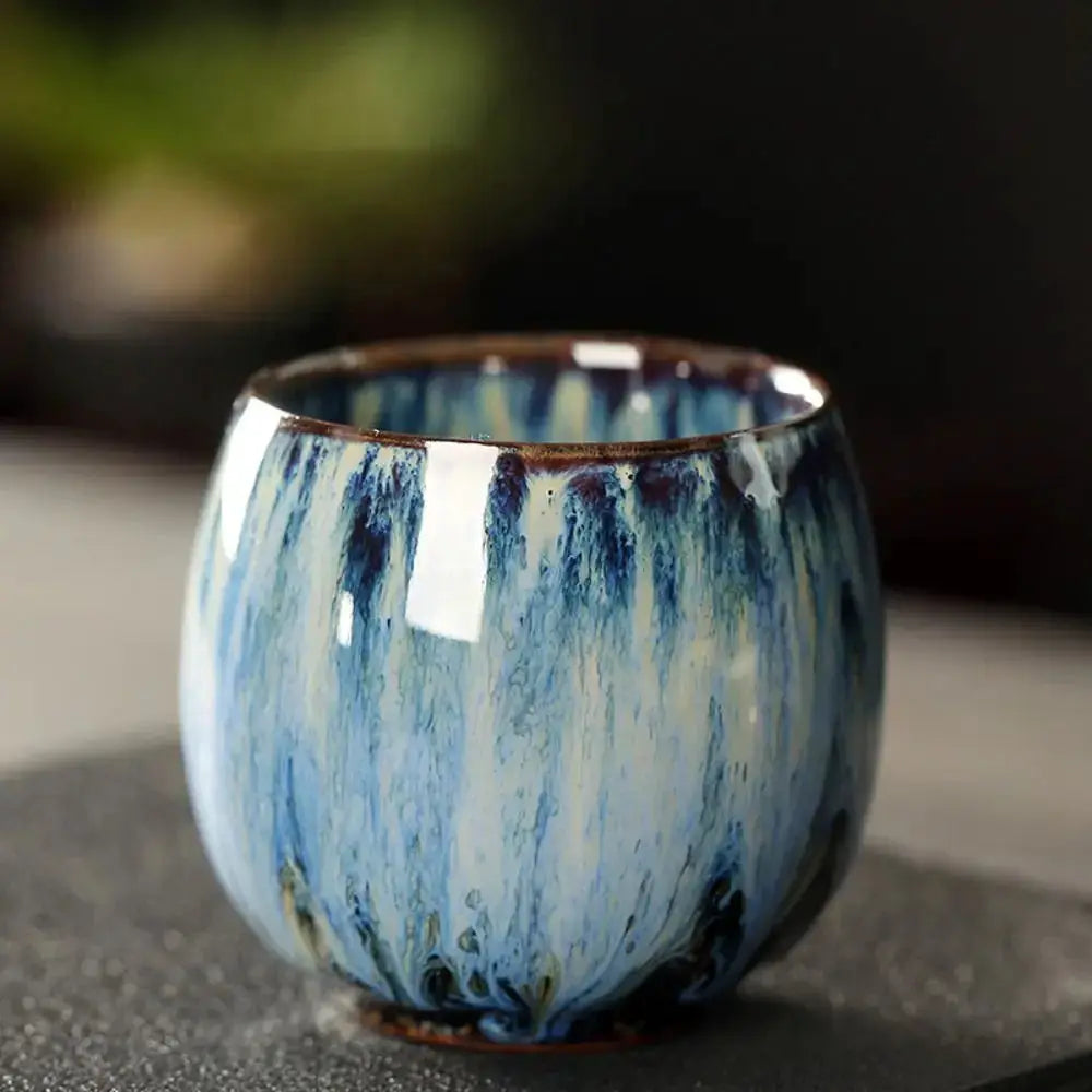 ZenCraft Japanese Style Ceramic Tea Cup Kiln Transformation Glazed Porcelain For Espresso Kung Fu Tea And Coffee