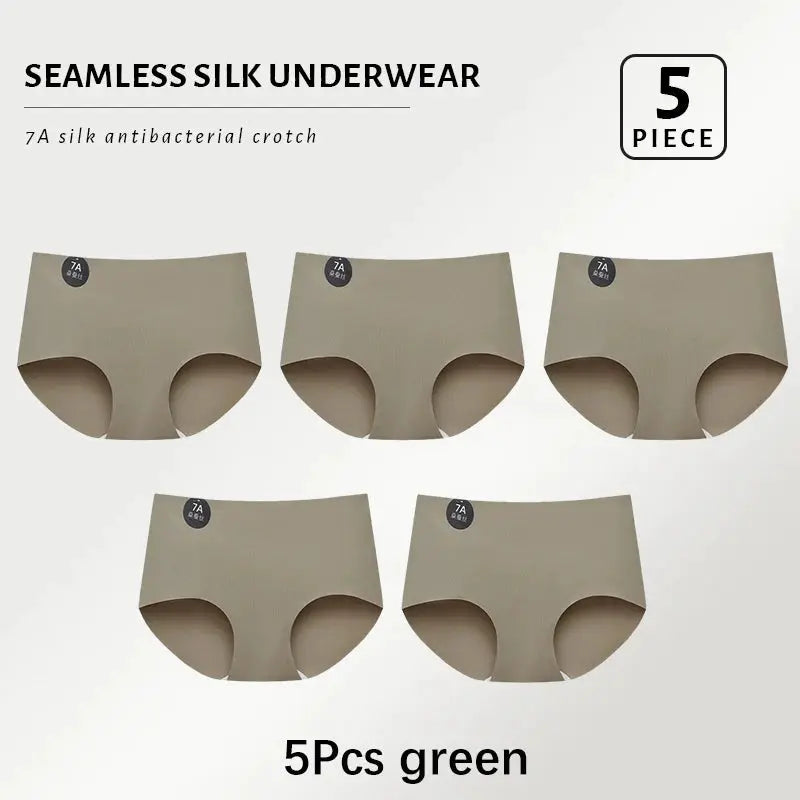 Mulberry silk seamless panties set, 5 pieces, Simples Market, ultra-thin breathable briefs.