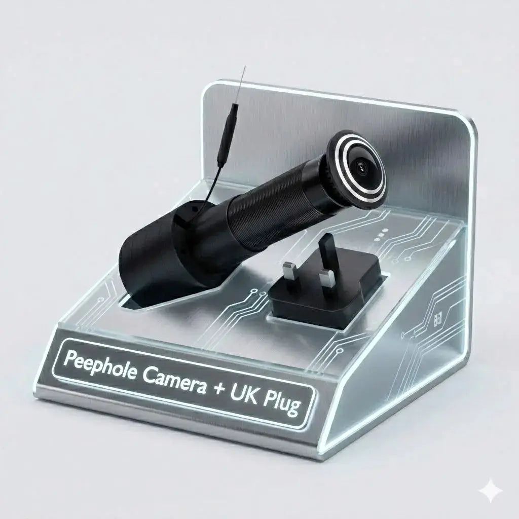 Peephole camera with UK plug by Simples Market, black 3MP/2K WiFi door viewer
