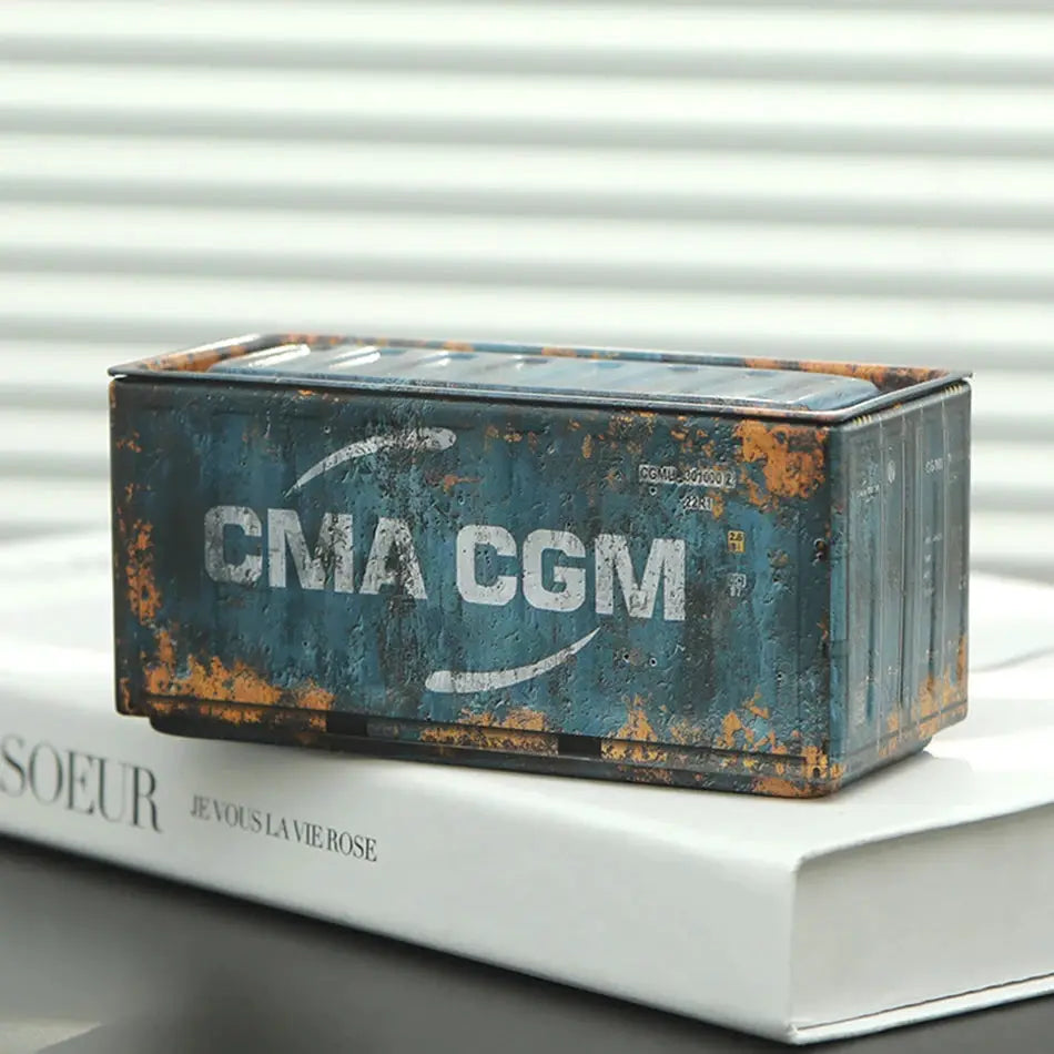 CargoCraft Miniature Iron Storage Box Desktop Organizer For Small Items And Industrial Decor