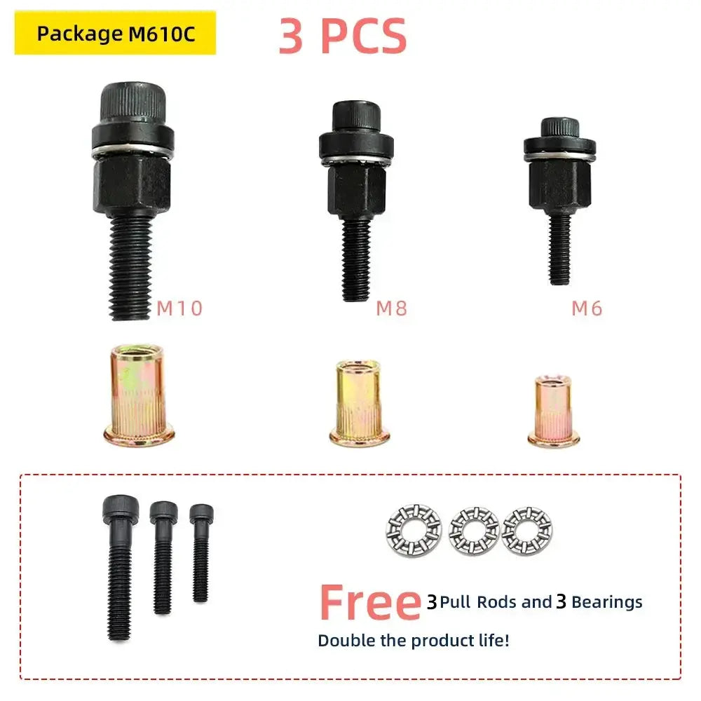 Rivet Nut Gun Drill Adapter Tool Cordless Riveting Kit For M3 M4 M5 M6 M8 M10 M12 Nuts And License Plates