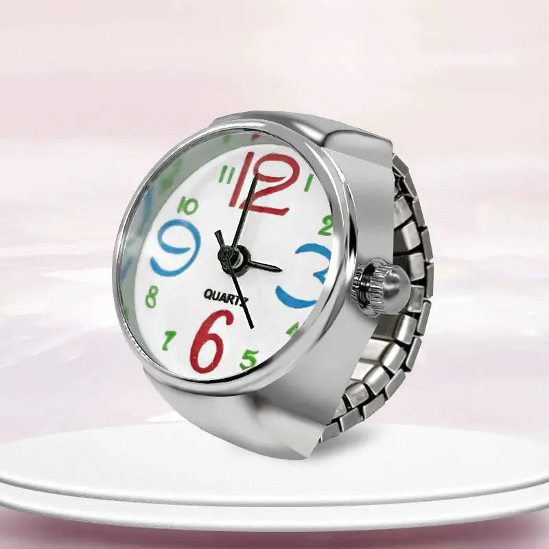 Unisex Ring Watch With Circular Dial Alloy Shell Timepiece For Men And Women Fashion Accessory
