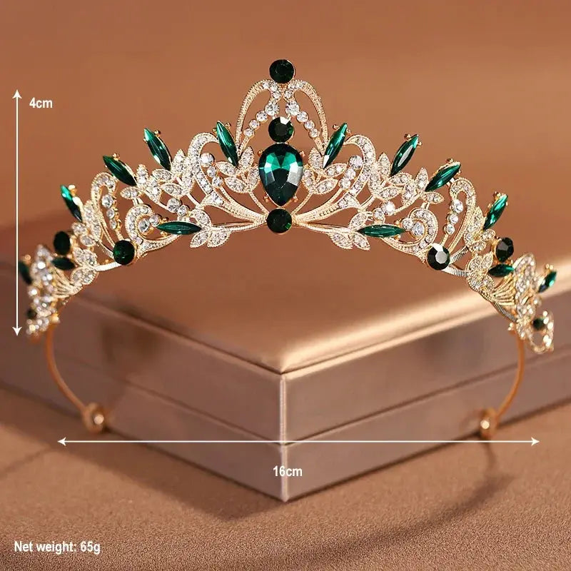 Purple Bridal Headwear Crystal Crown For Women Grand Party Tiara Wedding And Birthday Accessory