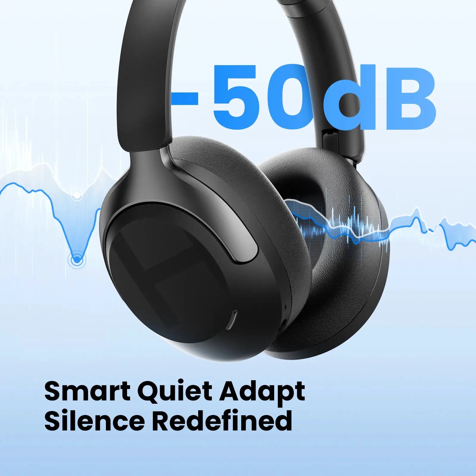 HAYLOU S40 ANC wireless over-ear headphones, black, 50dB noise canceling