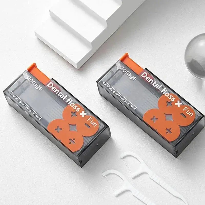Portable Floss Dispenser With 10 Pieces Floss Automatic Ejectable Organizer For Oral Care And Disposable Flossing Sticks