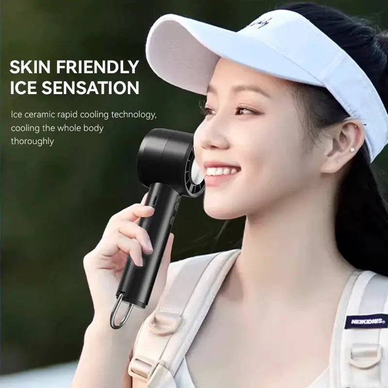 Portable Mini Fan Air Conditioner Cooler With Silent Operation LED Display USB Rechargeable High Wind Power Handheld