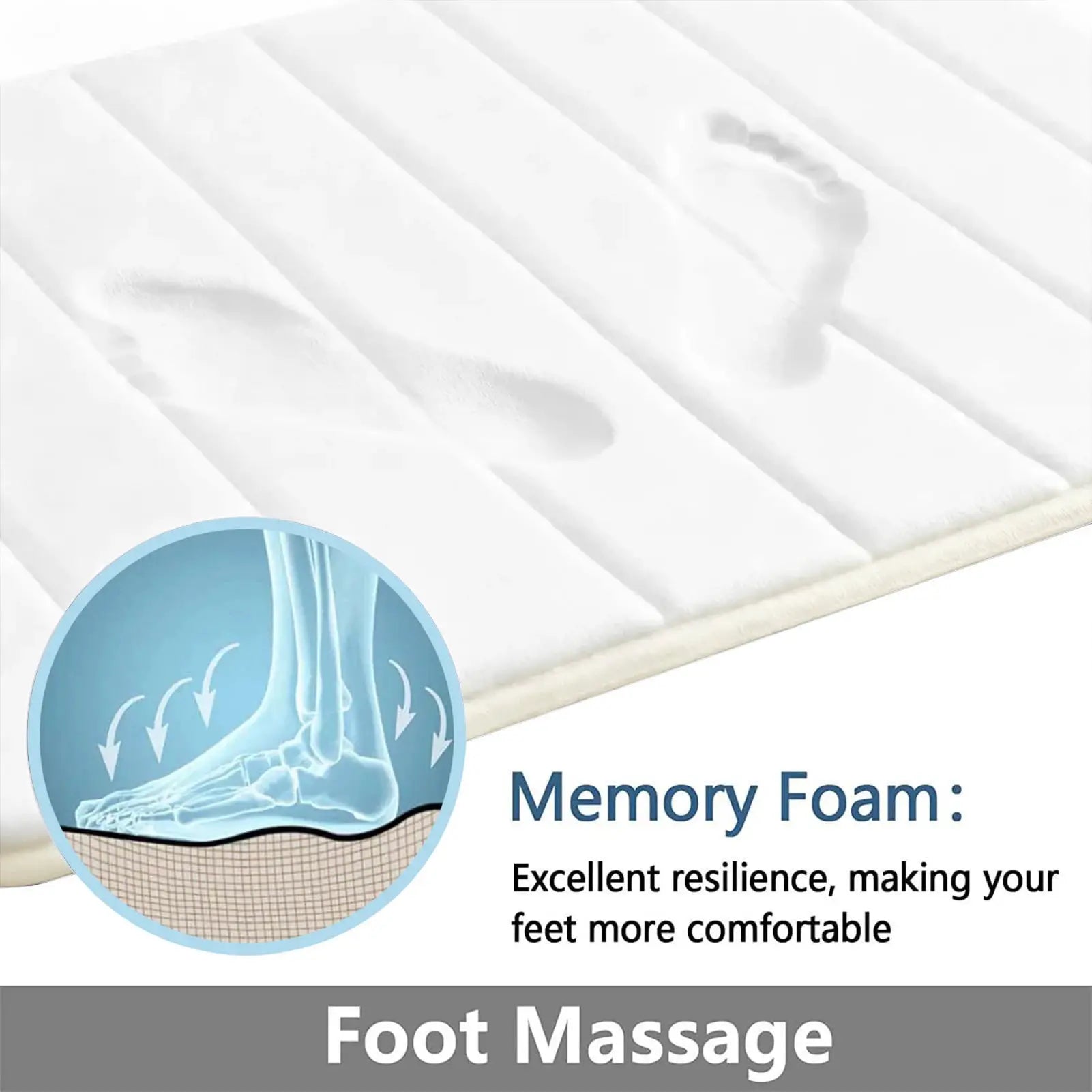 CloudLux Memory Foam Bath Mat Ultra Absorbent Three Layer Microfiber With Non Slip Backing Quick Drying