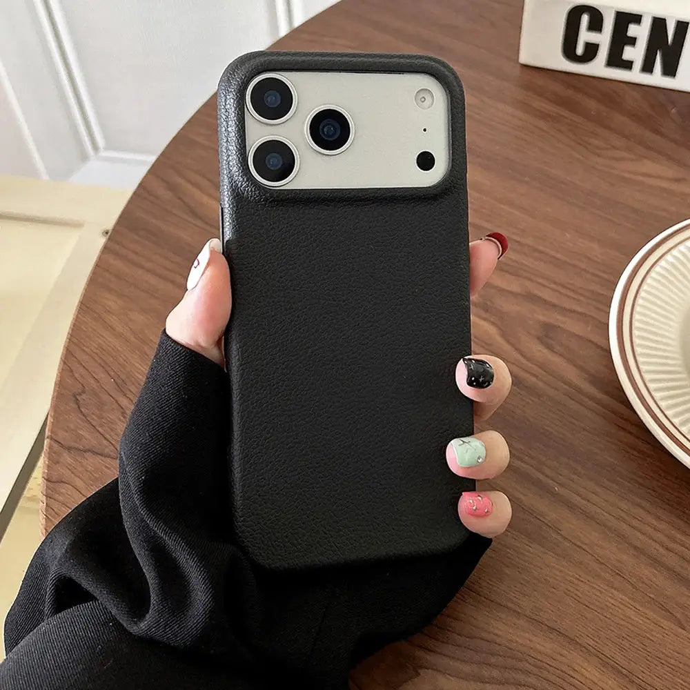 PrestigeCase Luxury Leather Texture Phone Case for iPhone 17 Pro Max and Other Models Soft TPU Shockproof Cover