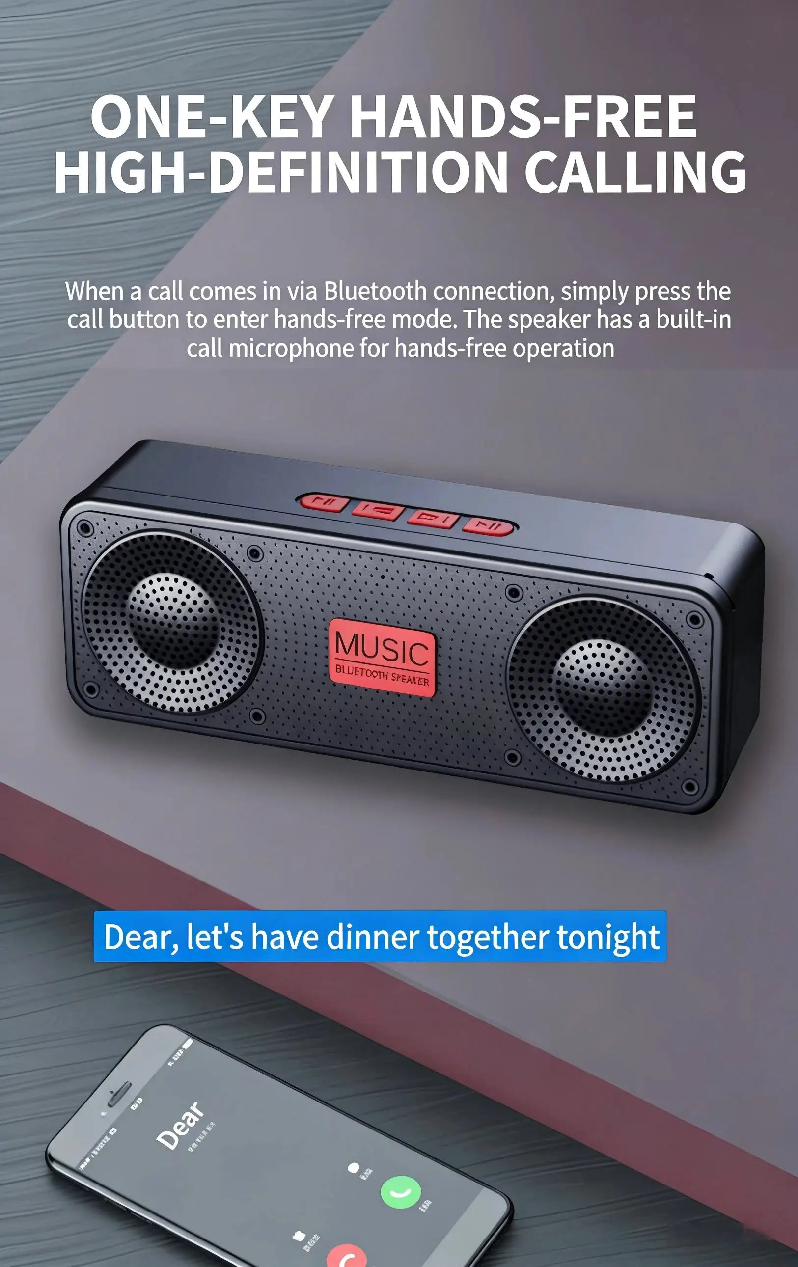S18 wireless Bluetooth speaker; portable black unit with red controls and dual speakers