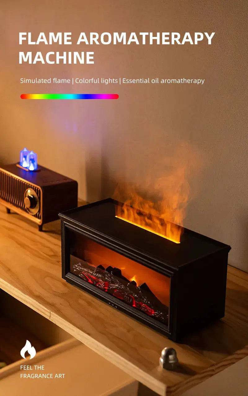 7 colors of essential oil fireplace diffuser mini flame aromatherapy fireplace humidifier aromatherapy oil diffuser