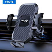Topk Auto Locking Car Phone Holder Mount With Vent Clip For 4 To 6.7 Inch Devices Universal Fit