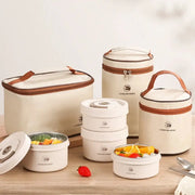 Portable Insulated Stainless Steel Lunch Box Set With Stackable Bento Compartments For Fresh All Day Meals