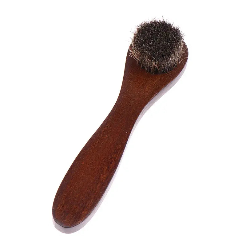 Jetting Horsehair Shoe Cleaning Brush With Wood Handle for Leather Shoes Polishing and Care