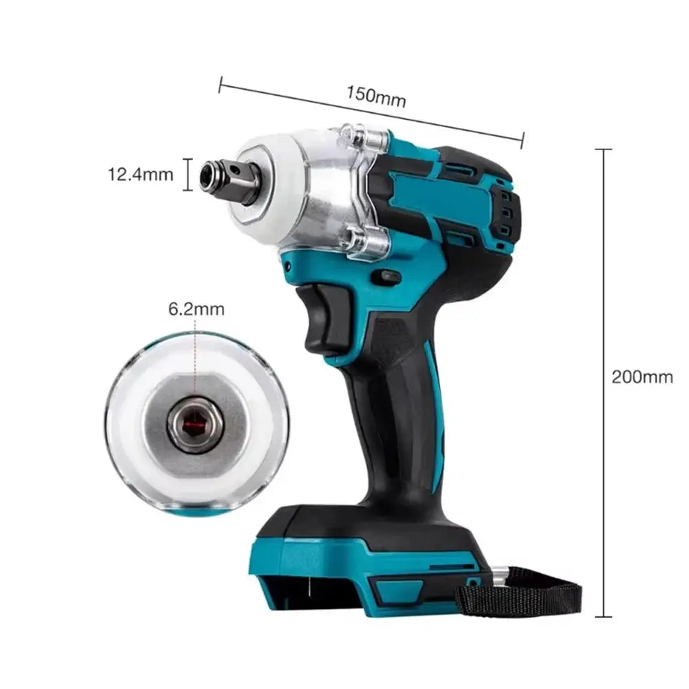 Half Inch 520 Nm Brushless Cordless Impact Wrench Kit With 18V Battery And Toolbox Set