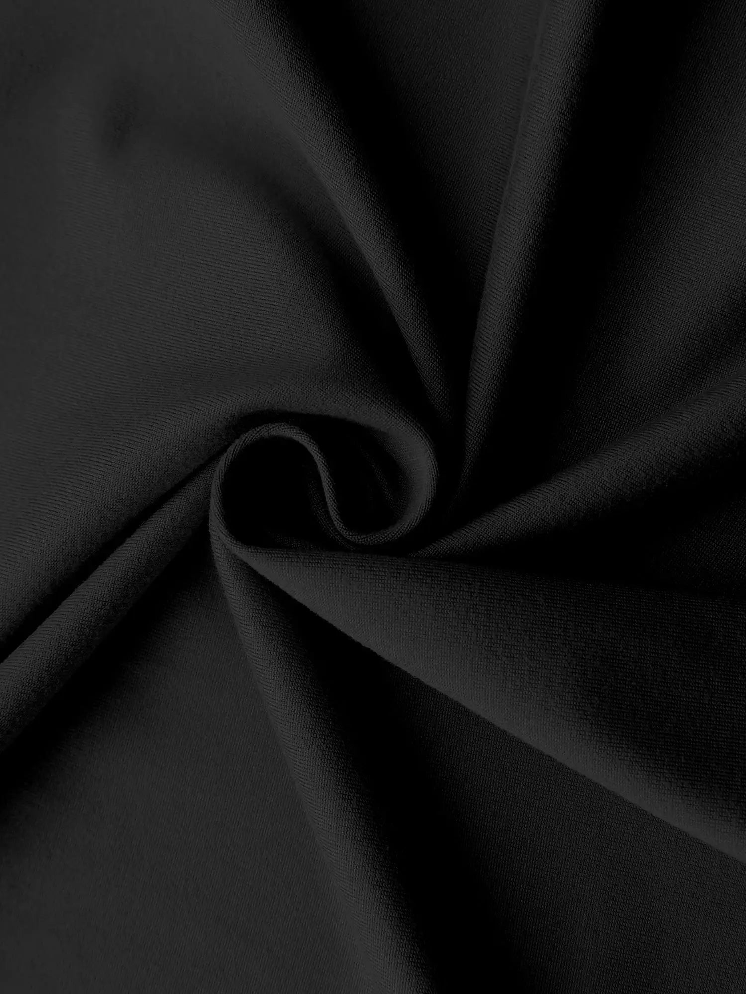 Skort by Simples Market in black; European Style solid-color fabric close-up