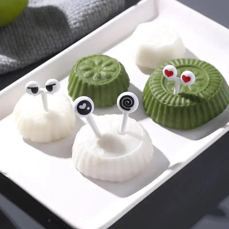 Ten Piece Mini Skewers Set Cute Cartoon Eyes Kawaii Bento Box Food Picks For Fruit Appetizers