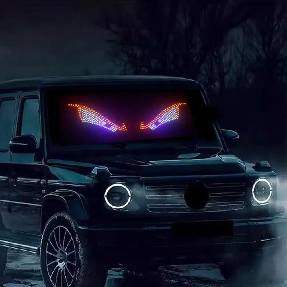USB Dynamic Big Devil Eyes LED display for cars, RGB windshield screen with animated eye LEDs