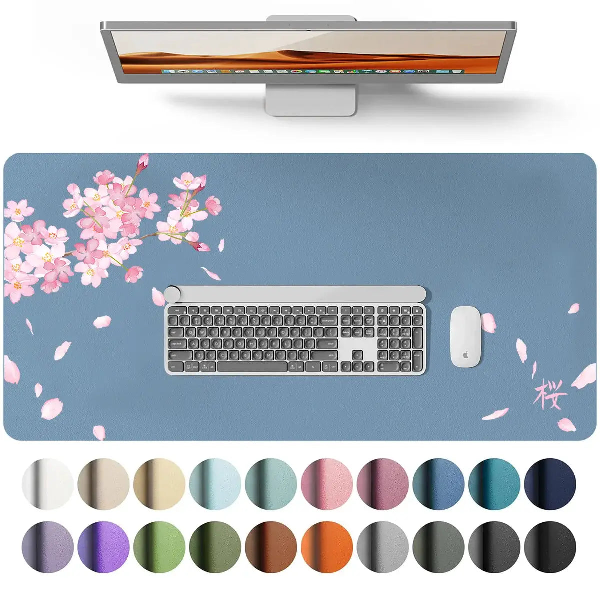 Large Waterproof PU Leather Desk Mat And Mouse Pad For Home Office Gaming Desk Pad With Non Slip Backing