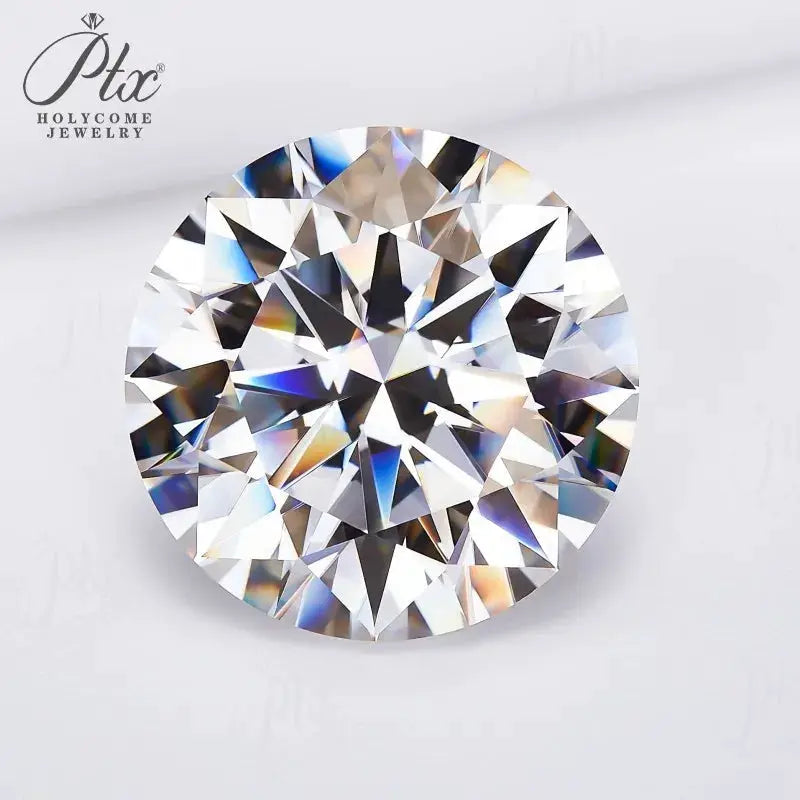 Moissanite round-cut loose stone by Holycome Jewelry, D color, 0.1–10 ct