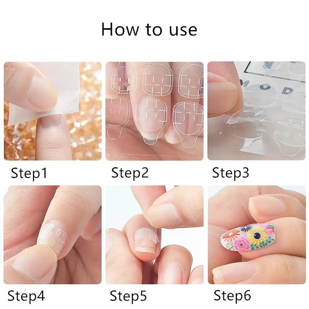 Double Sided Nail Glue Sticker Adhesive Tabs For Fake Nails Waterproof Breathable