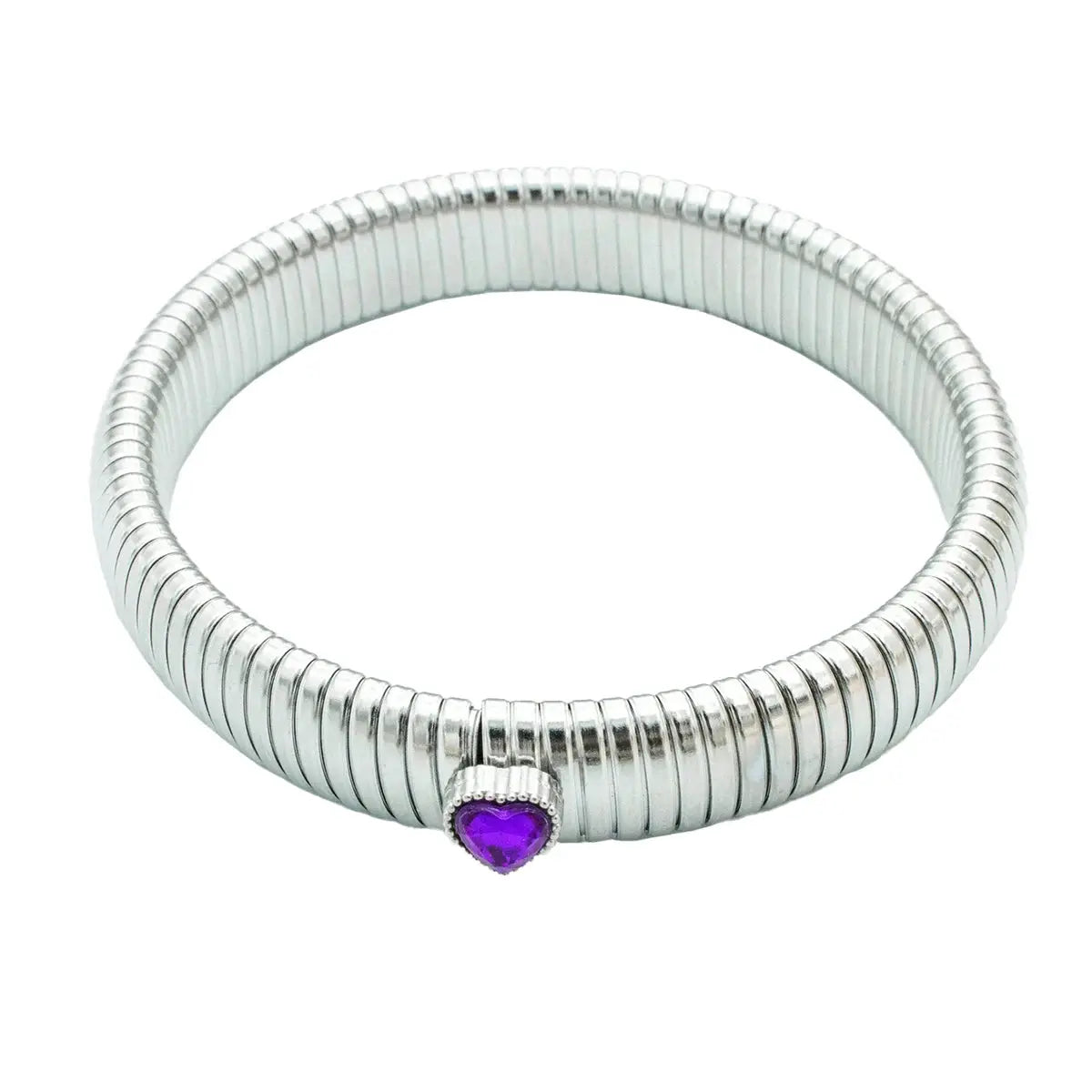 Waterproof Stainless Steel Retro Elastic Thick Metal Polish Bracelet 18K Gold Plated Unisex Jewelry For Men Women