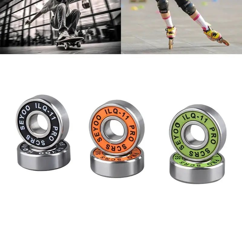 8 Piece ILQ 11 High Speed Bearings For Skateboard Longboard Inline Roller Skates And Ice Skates Low Noise For Children