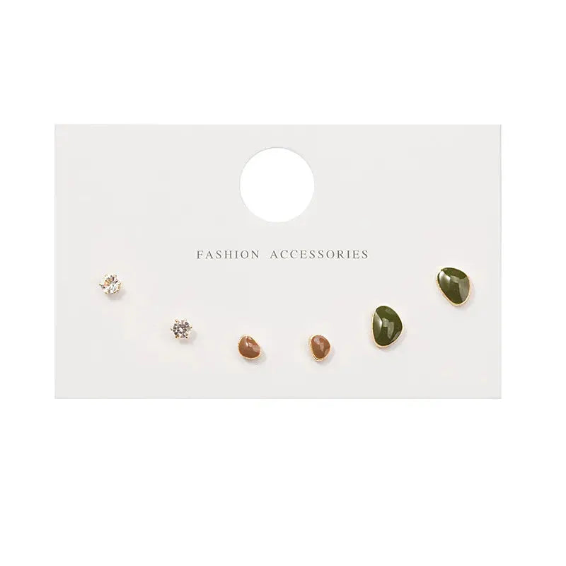 New S925 Silver Needle Stud Earrings Set For Women Girls Simple Cute Exquisite Mini Jewelry Gift Wholesale Direct Sales