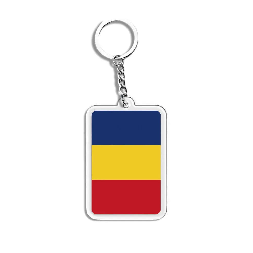 National Flags Keychain Set With Glass Inlay Ten Flags Zinc Alloy