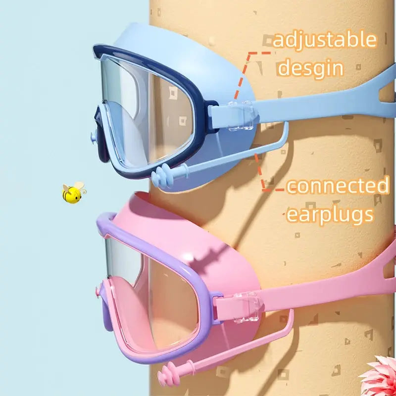 Kids Swimming Goggles Big Frame HD View Anti Fog Waterproof For Boys And Girls Multi Color