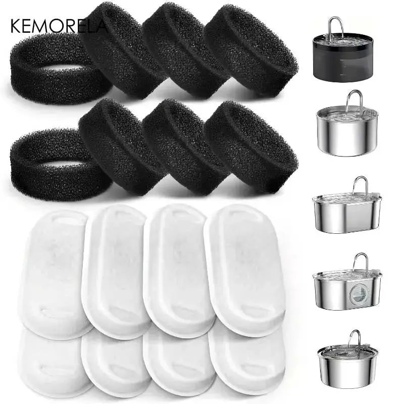 8 Pack Cat Water Fountain Replacement Filters For Clean Drinking Water Fits Multiple Models Ideal For Small Animals