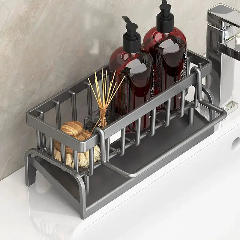 Kitchen Sink Caddy And Draining Rack For Sponges Brushes Dishcloths And Detergent Organization