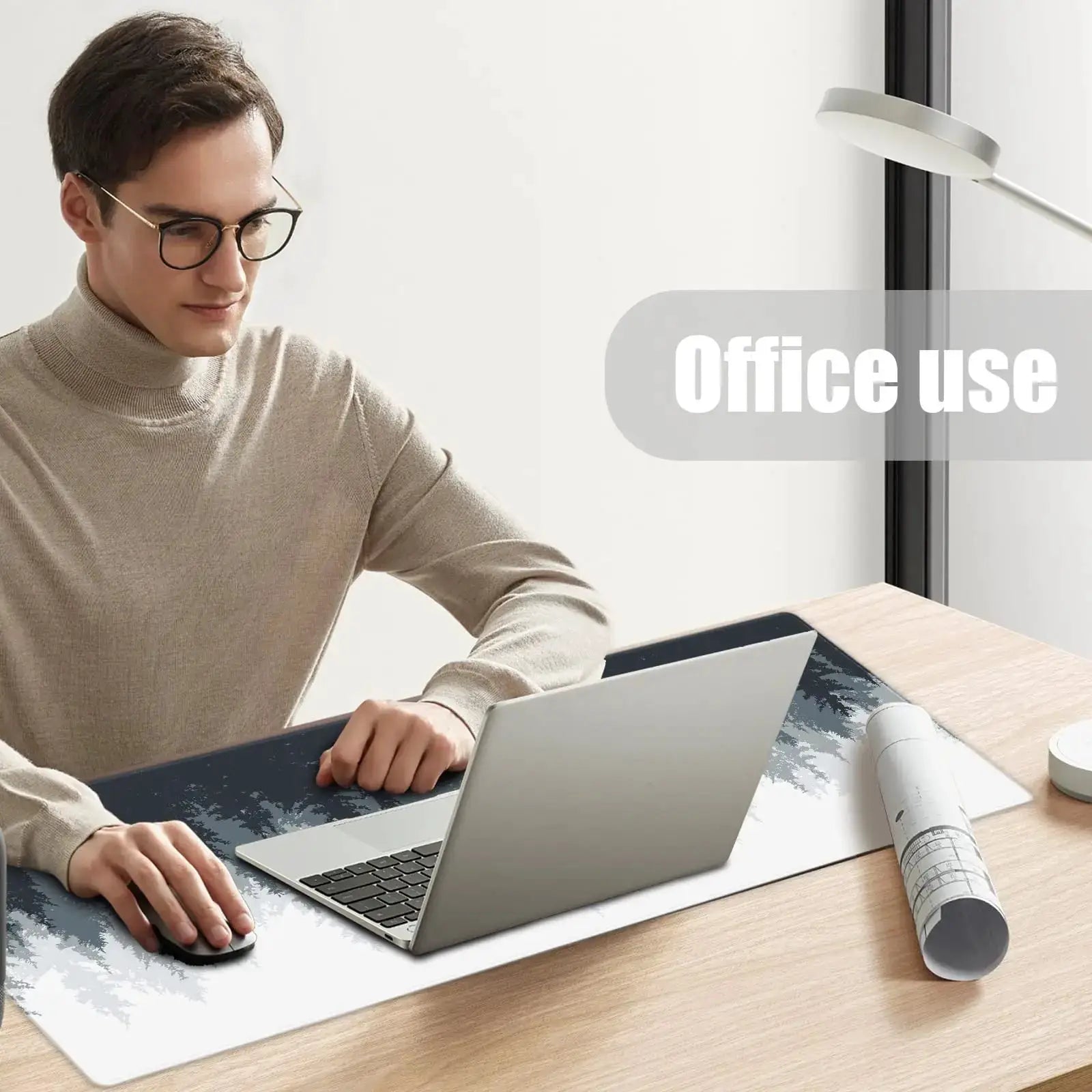 BLIKSEM Large Extended Gaming Desk Mouse Pad With Stitched Edges And Non Slip Rubber Base