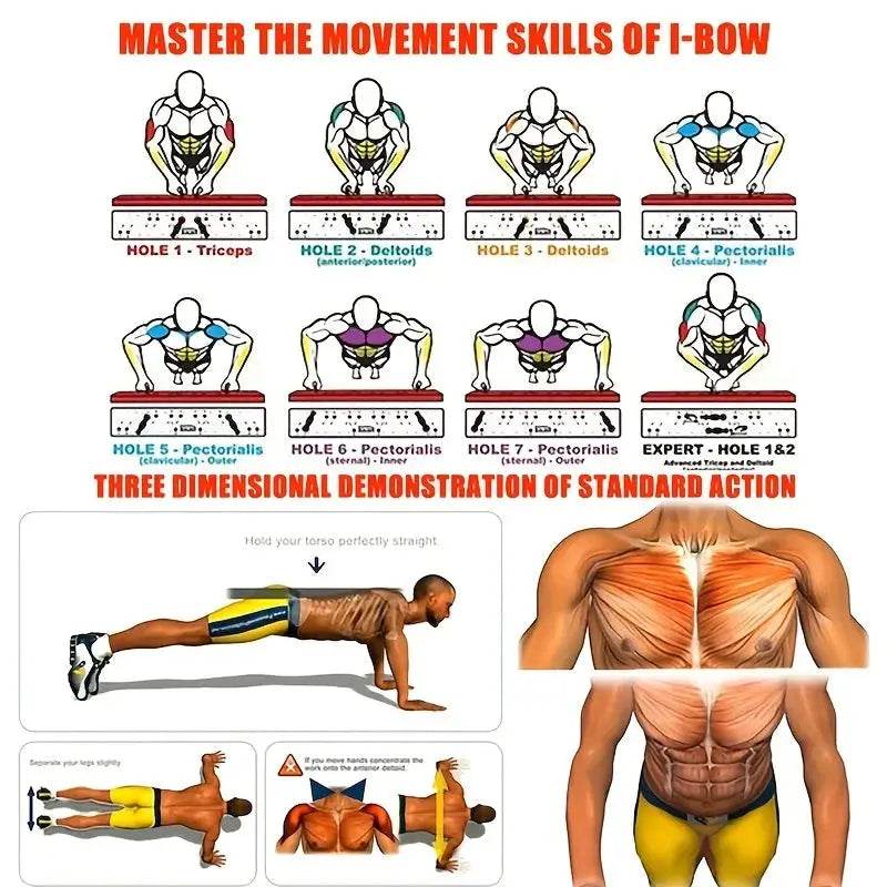 Portable Multifunctional Push Up Board Set Foldable Fitness Equipment For Chest Back Arms Abdomen Training