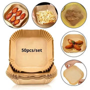 50 Pack Air Fryer Disposable Nonstick Round Parchment Paper Liners For Easy Cleanup