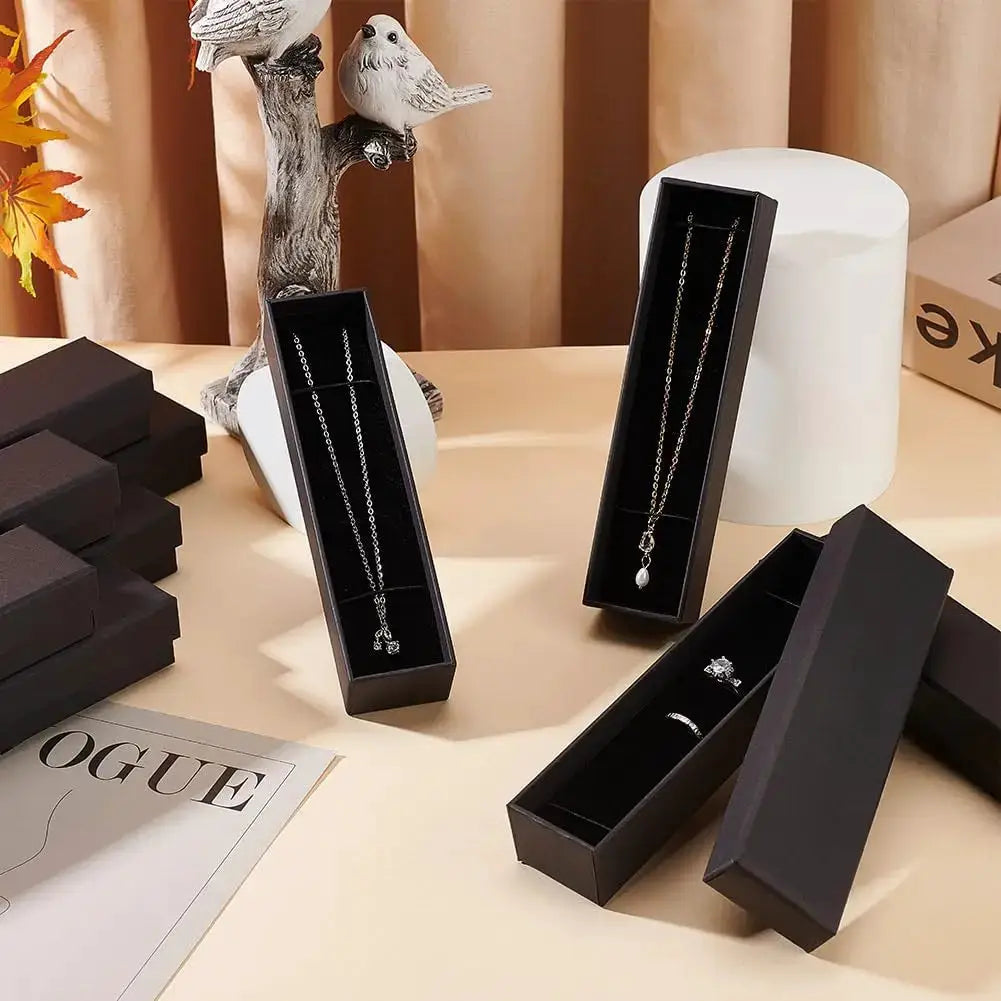 Black Square Jewelry Display Gift Box Organizer for Ring Earring Brooch Necklace Bracelet Engagement Packaging Boxes