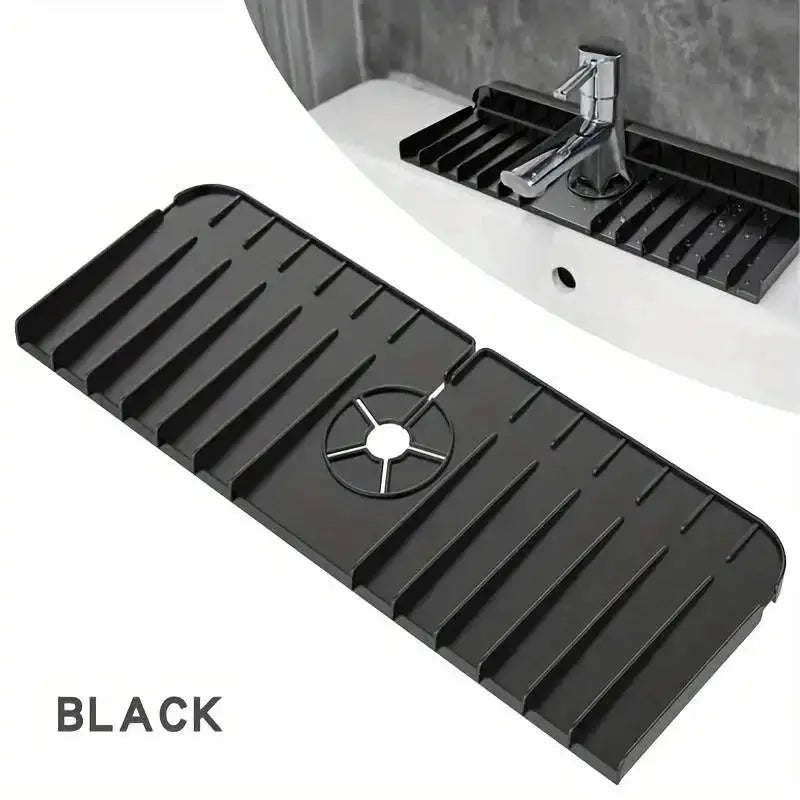 Silicone Faucet Mat Dish Soap Sponge Holder for Sink Countertop Drying Mat Splash Guard Drain Pad