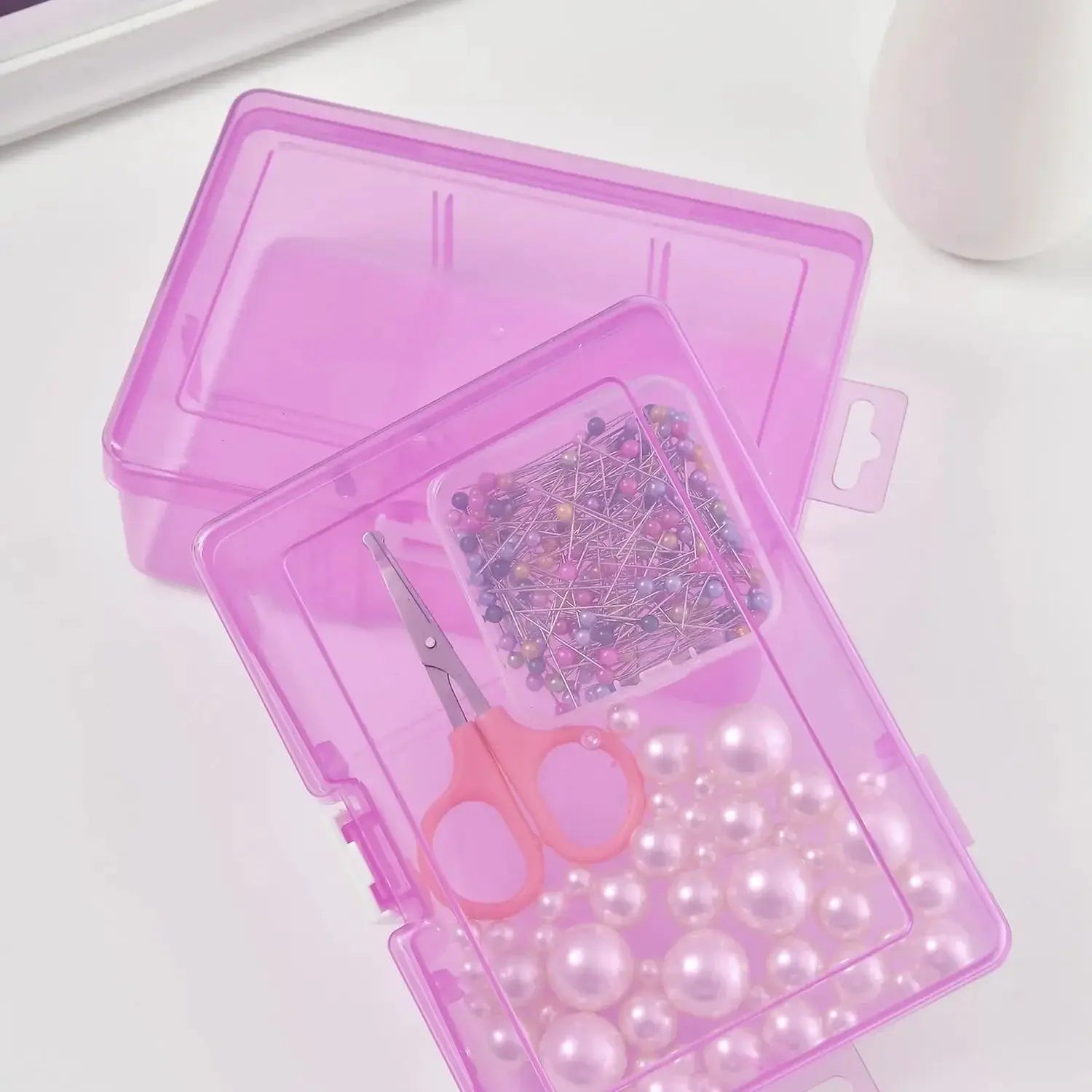 Transparent Plastic Storage Boxes for Jewelry Hardware Accessories and Small Items DIY Crafts and Cosmetics Organizer