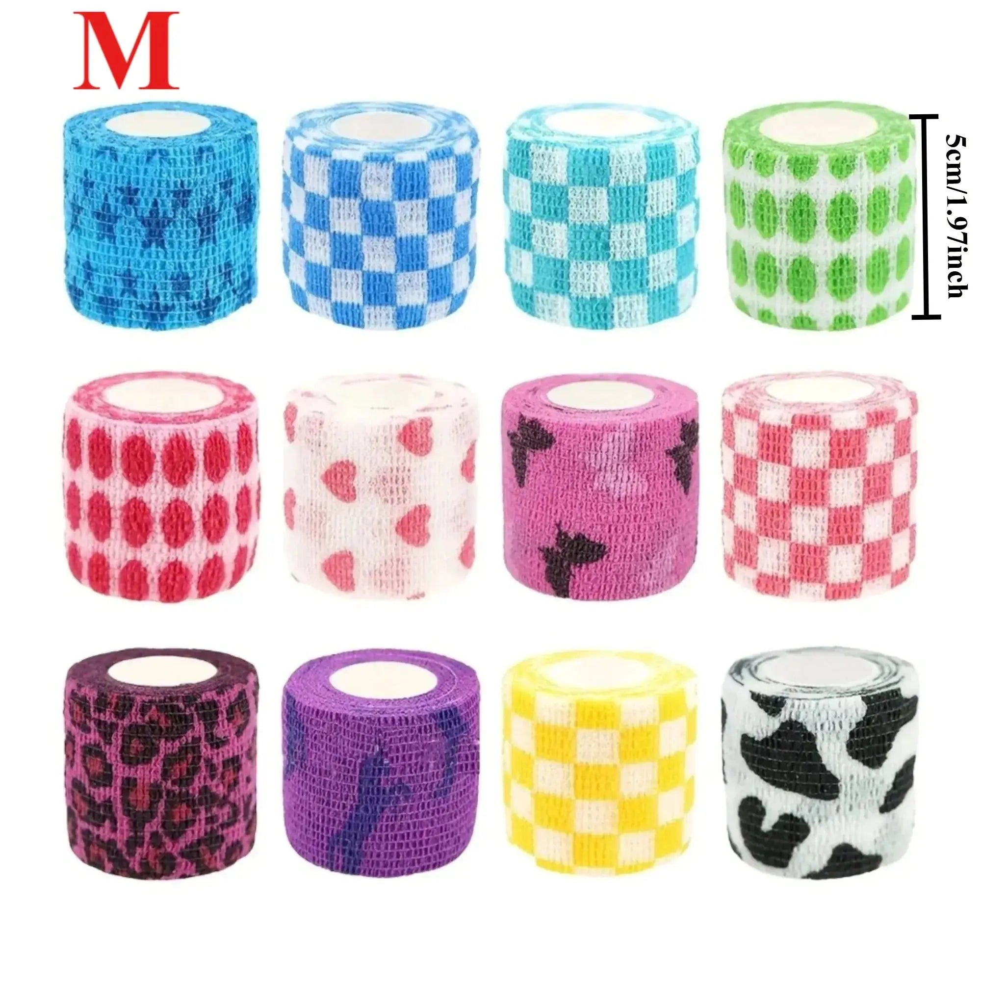 Colorful Self Adhesive Elastic Bandage Wrap Elastoplast for Knee Finger Ankle Palm Sports Injury Aid Kit Pet Tool