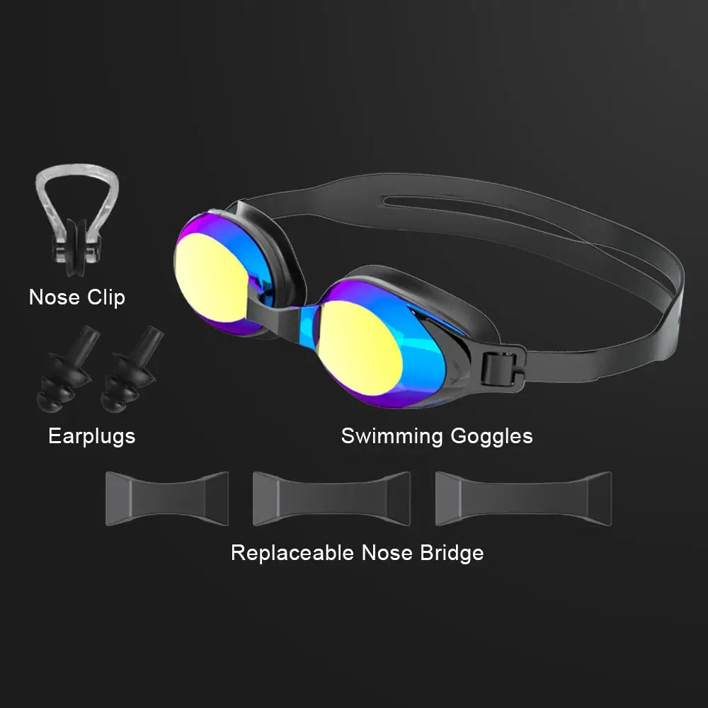 JSJM Professional Anti Fog Swimming Goggles For Adults UV Protection Adjustable Silicone Fit Unisex Design Men Women