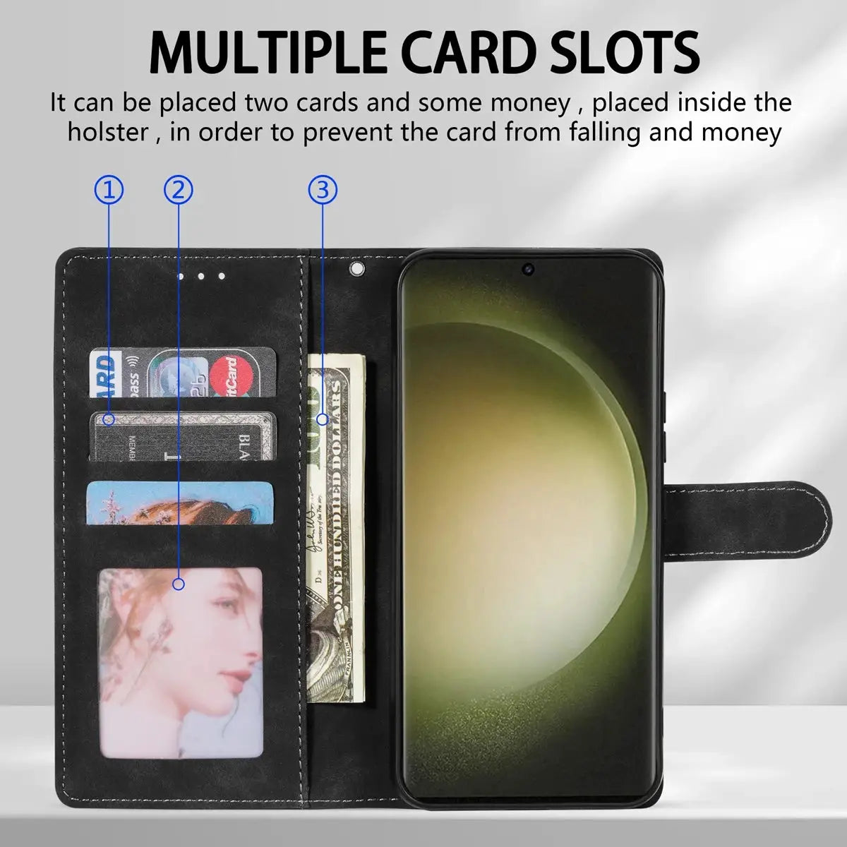 NovaShield Wallet Magnetic Flip Leather Case Skin Friendly Card Slot Protection For Samsung Galaxy Phones