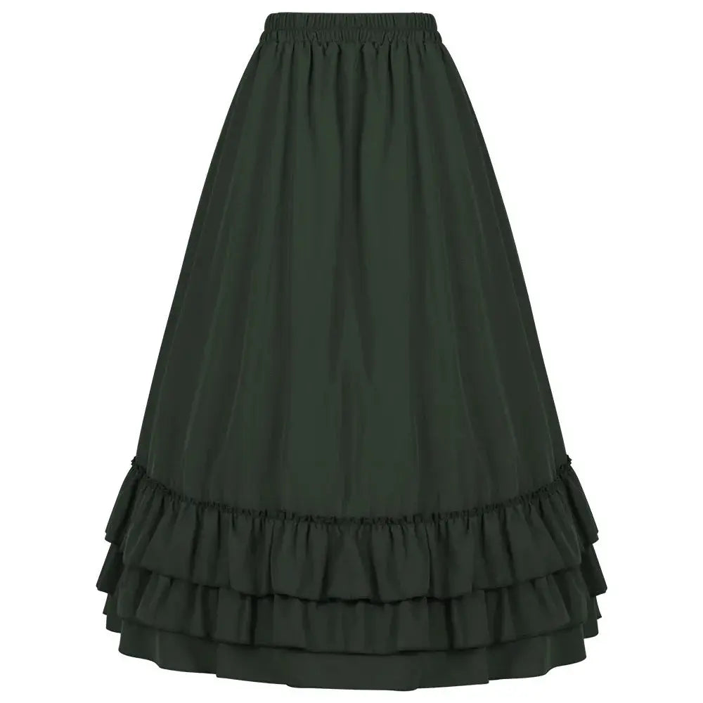 Mythic Wardrobe Victorian Ruffled High Waisted Long Skirt Steampunk Gothic Vintage Costume Ready