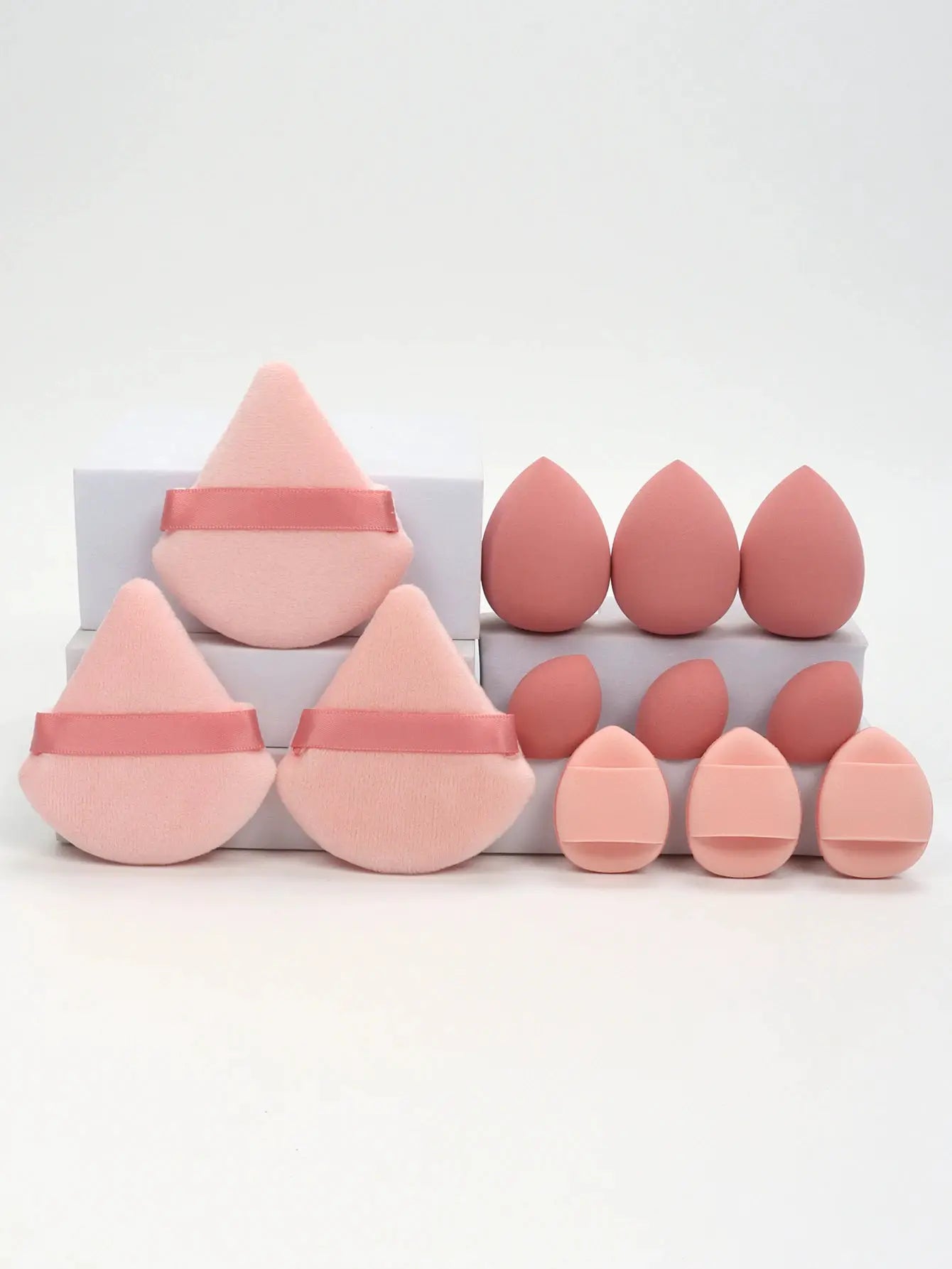LuminaBeauty 12 Piece Makeup Sponge Set With Powder Puffs Mini Air Cushions Beauty Eggs And Sponges For Flawless Finish