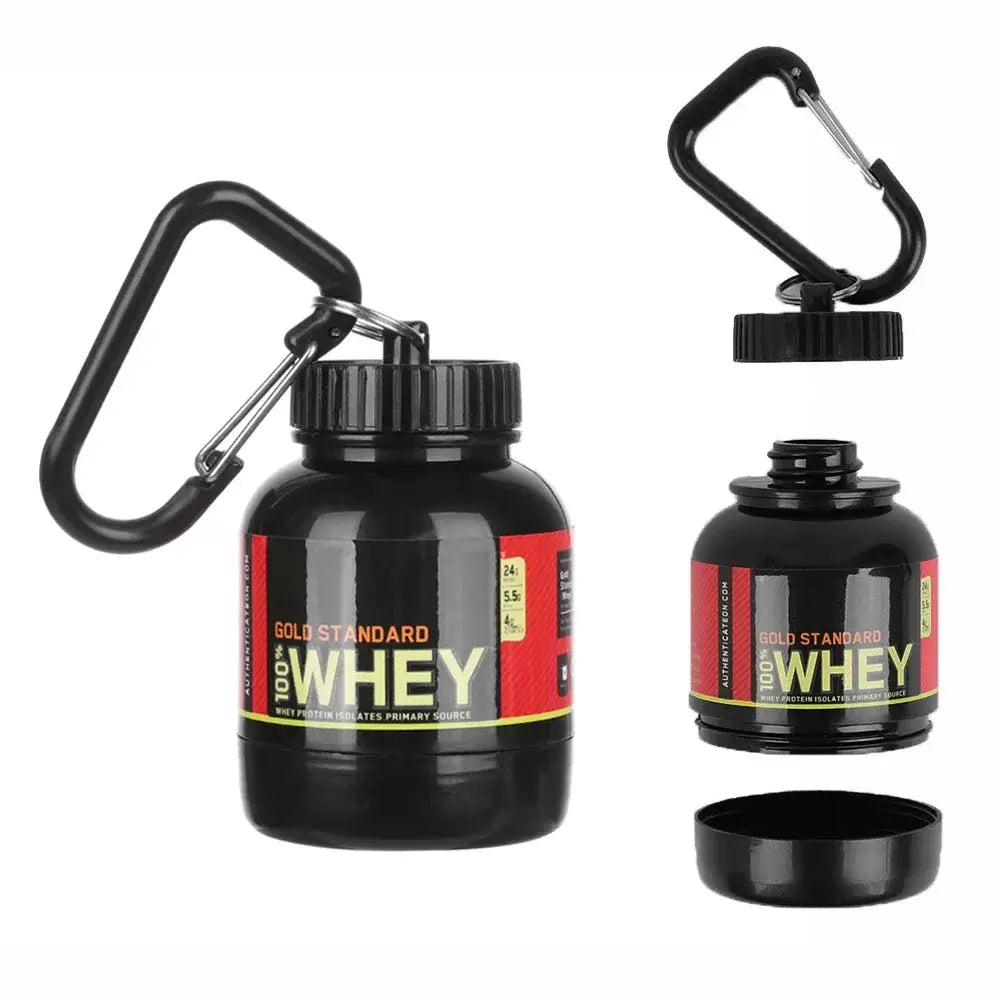 100ml 200ml Portable Mini Protein Powder Bottle With Keychain Funnel Medicine Box For Outdoor Sports